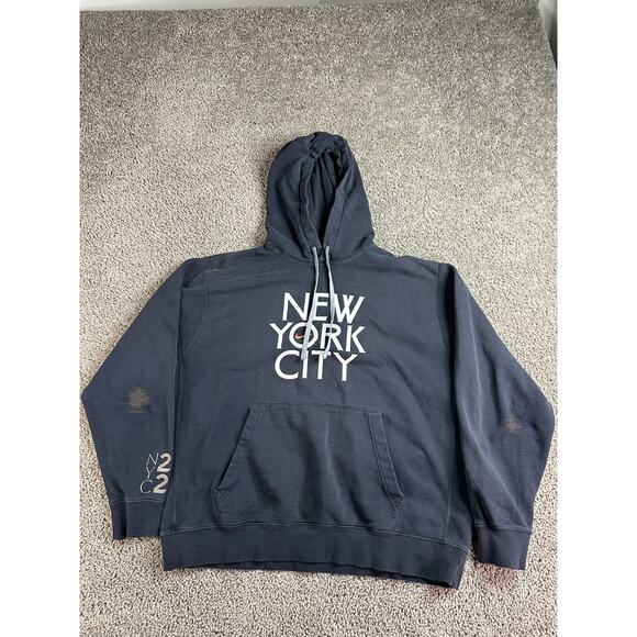 Nike Hoodie Mens Extra Large Black New York City Five Burroughs Sweatshirt READ - Picture 1 of 16